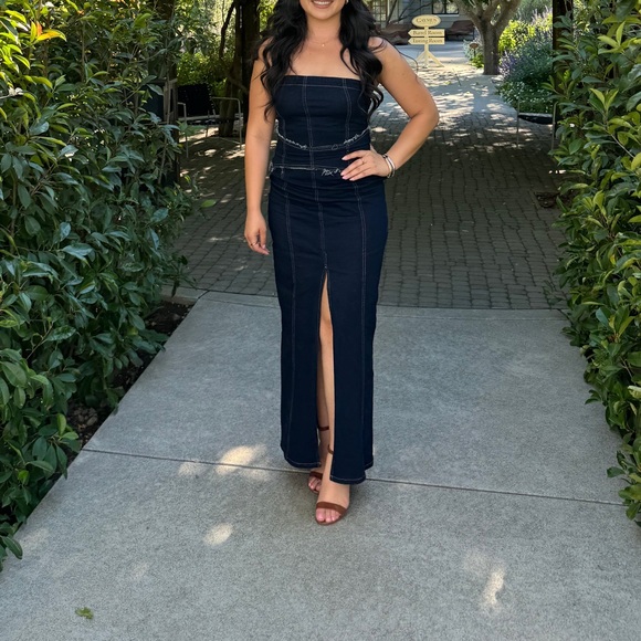 White Fox - Denim Maxi Dress - Picture 2 of 3